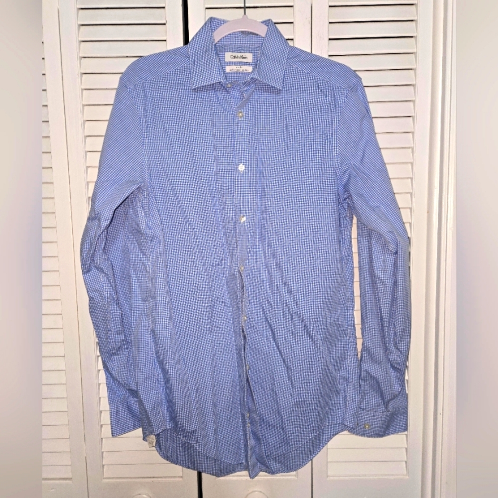 Calvin Klein Men's Neck 15 Slim Fit Dress Shirt